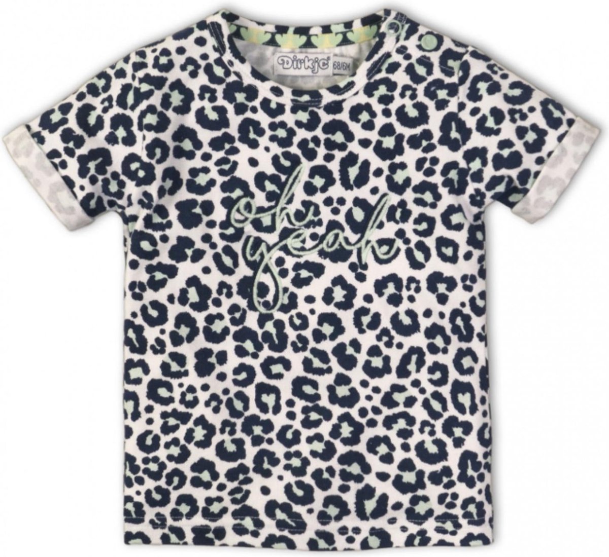 Dirkje baby t-shirt tijgerprint blauw maat 68