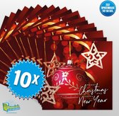 10x Muziekwenskaart - Kerst klassiek – zelf opneembaar – 60 seconden – 21x21cm – hoge kwaliteit – inclusief envelop