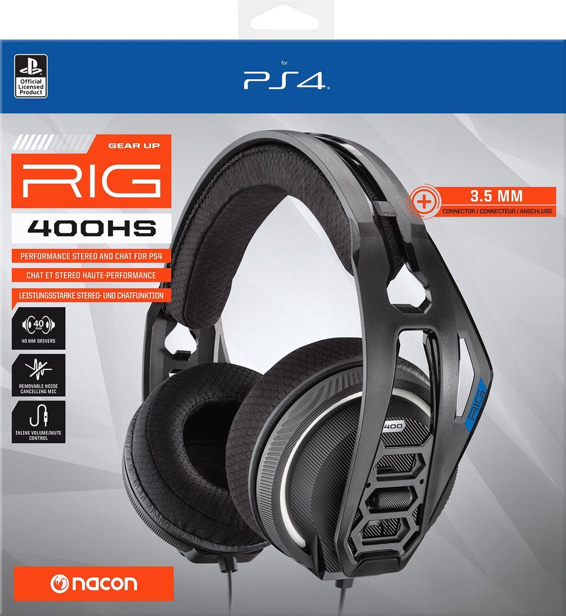 Nacon RIG 400 Gaming Headset - PlayStation 4 & 5 - Zwart | bol.com