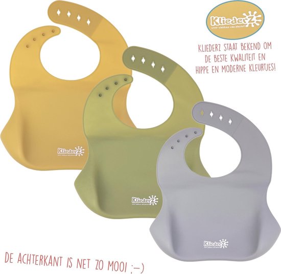 Bavoir Siliconen KliederZ - bavoir avec plateau de collecte set de 3 bavoirs  bébé