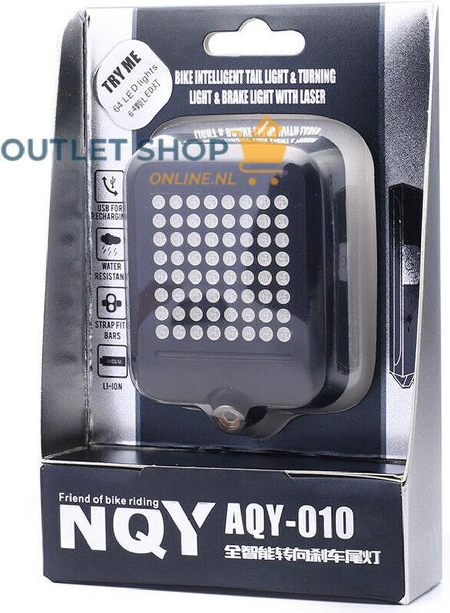 Fietslamp achterlicht LED USB oplaadbaar - Infrarood Laserlicht -  automatische | bol.com