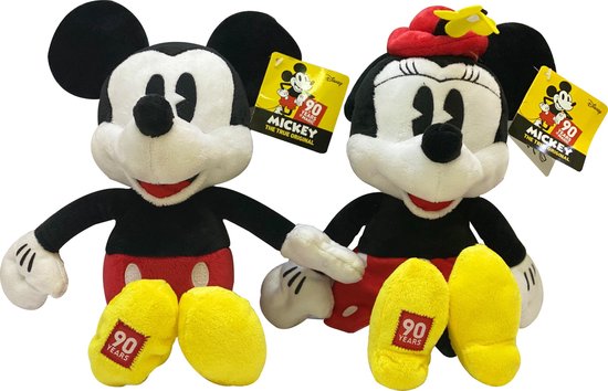 Peluche Mickey Mouse et Minnie Mouse | Set |35 cm debout | 25 cm assis  |Édition... | bol.com