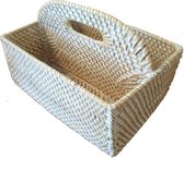 Nusa Originals - Handgemaakte Rotan Bestekbak - Duurzaam en Fairtrade - Whitewash