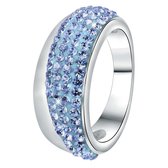 Colours by Kate - Stalen ring licht sapphire kristal