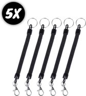 Stokey® 5 x Uittrekbare Spiraal Koord Sleutelhanger - Sleutel hanger met  uitrekbare... | bol.com