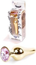 Bossoftoys - Gold Butt Plug - Anal Plug With Pink Stone - Length 9,5 M - Dia 3 Cm - 64-00063 - gave Cadeaubox