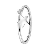 Lucardi - Dames Ring dangle galaxy ster - Ring - Cadeau - Echt Zilver - Zilverkleurig
