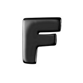 Zilveren hanger blackplated alfabet - f