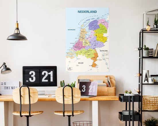 Poster Schoolkaart Nederland 91,5x61 cm - Reinders