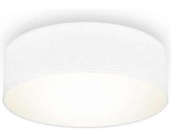 B.K.Licht - Plafonnier - textile blanc - chambre salon - plafond salon - E27 - salle à manger - IP20 - Ø30cm