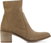 Mace Vrouwen Suède     Enkellaarsjes / Laarzen / Damesschoenen M1009 - Beige - Maat 38