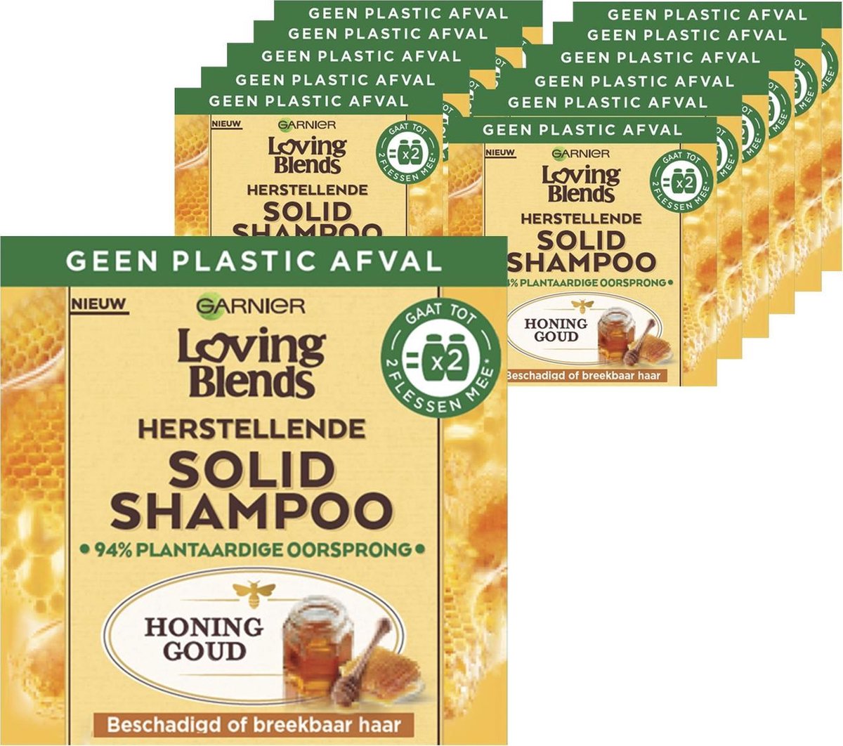 Garnier Loving Blends Solid Shampoo Bar Honing Goud 12 stuks Voor