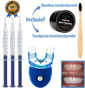 Tanden Bleek Set - 8 Delig - Tanden Bleken - Witte Tanden - 3D LED - Zonder Peroxide - Professionele Teeth Whitening - Activated Charcoal - Thuis Bleken - Tandenblekers - Tanden Witten - Blek