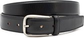 Zwarte pantalon riem 3.5 cm breed - Zwart  - Echt Leer - Taille: 110cm - Totale lengte riem: 125cm