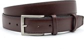 JV Belts Mooie bruine pantalonriem - heren en dames riem - 3.5 cm breed - Bruin - Echt Leer - Taille: 115cm - Totale lengte riem: 130cm