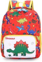 Dinosaurus rugtas - dino - rugzak voor jongens en meisjes - rood - 30 x 25 x 10 cm
