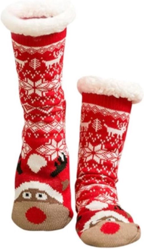 Sorprese comfort fuzzy sokken dames – kerst rendier rood – huissokken –  huissokken... | bol.com
