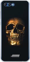 Honor 10 Hoesje Transparant TPU Case - Gold Skull #ffffff