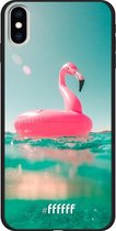 iPhone Xs Max Hoesje TPU Case - Flamingo Floaty #ffffff