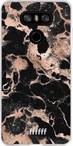 LG G6 Hoesje Transparant TPU Case - Rose Gold Marble #ffffff