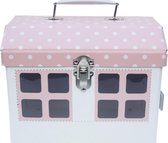 Huis speelkoffertje roze