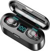 foto van Wireless Bluetooth 5.0 Earbuds - Volledig Draadloos In-Ear Oordopjes met Oplaadcase - Met Microfoon L+R - Universeel - Apple/Android - Waterproof - Sport en Hardlopen - Powerbank - Zwart