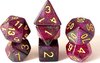Afbeelding van het spelletje Dungeon Dice Plastic Polydice Dobbelstenen Set Van 7 Stuks - Purple Nebula | Voor D&D En Andere Rollenspellen | Plastic Dobbelstenen Set Voor Dungeons And Dragons