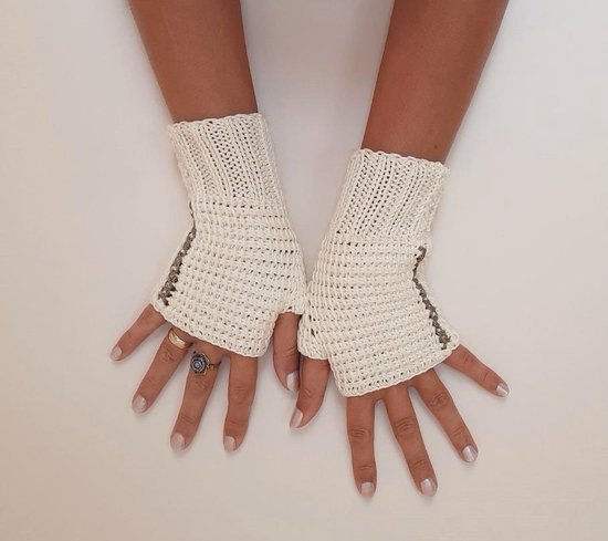 Handgemaakte vingerloze handschoenen - Handmade gloves - Gebreide wollen  handschoenen... | bol.com