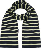 Bretonse streep sjaal Donkerblauw met gele strepen 15x140cm