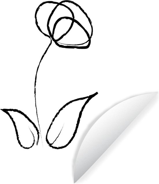 Illustration de dessin au Line d une tulp ronde sur fond blanc