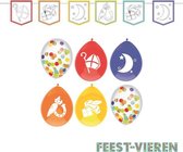Sinterklaas kleur Slinger en 6 luxe Sinterklaas ballonnen