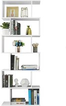 c90 - Trend Products VASAGLE boekenkast, plank, staande plank voor presentatie, vrijstaande kast, decoratieve plank met 6 niveaus, witte LBC61WT