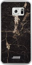 Samsung Galaxy S6 Edge Hoesje Transparant TPU Case - Dark Golden Marble #ffffff