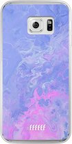 Samsung Galaxy S6 Edge Hoesje Transparant TPU Case - Purple and Pink Water #ffffff