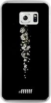 Samsung Galaxy S6 Edge Hoesje Transparant TPU Case - White flowers in the dark #ffffff