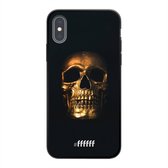 iPhone Xs Hoesje TPU Case - Gold Skull #ffffff