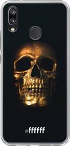 Huawei P20 Lite (2018) Hoesje Transparant TPU Case - Gold Skull #ffffff