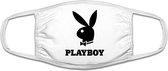 Playboy mondkapje | sexy | gezichtsmasker | bescherming | bedrukt | logo | Wit / Zwart mondmasker van katoen, uitwasbaar & herbruikbaar. Geschikt voor OV