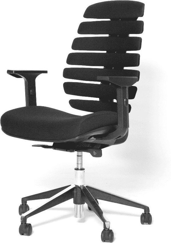 Chaise de bureau Schaffenburg - 101 noir. sous. assise et dos en tissu noir