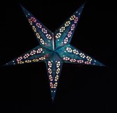 Kerstster met verlichtingsset nr. 7 - Blauwe ster "Azurea" - Kerstverlichting - Kerstdecoratie - Ø 60 cm - Kerst