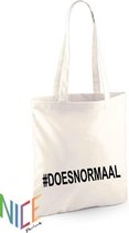 Katoenen tas #Doesnormaal naturel  38 x 0,5 x 42cm
