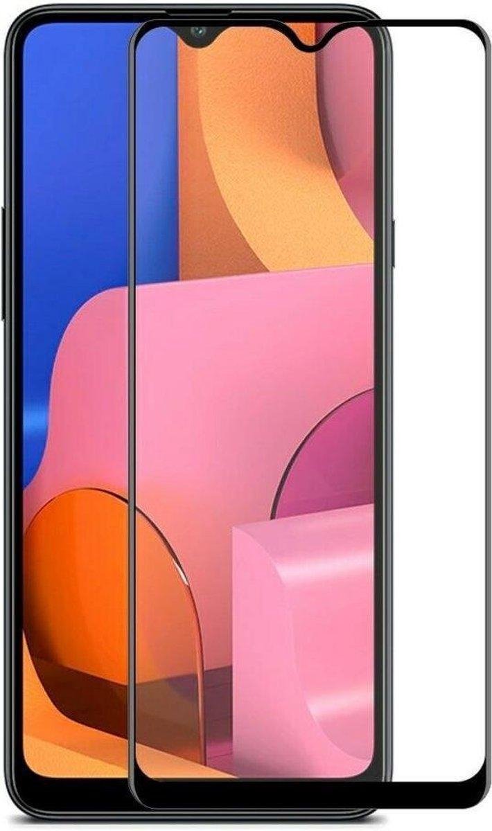 Screen Protector - Tempered Glass geschicht voor Samsung Galaxy A20s Screenprotector - Full Cover Screenprotector - Gehard Glas - Zwart