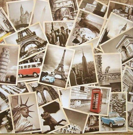 Kaarten set Old Travel-32 vintage ansichtkaarten