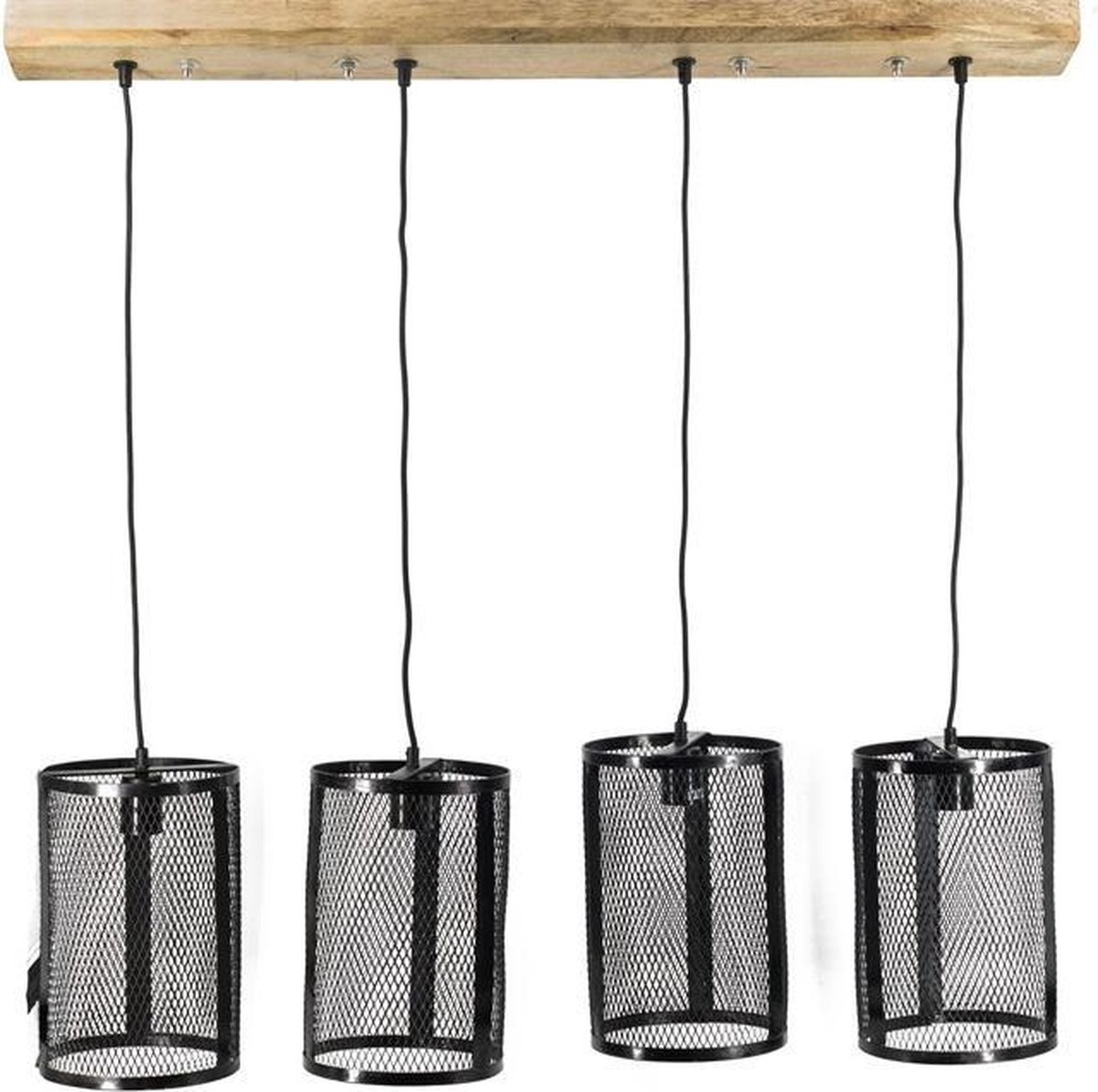 Industriële hanglamp - Lamp - Industrieel - Landelijk - Sfeer - Interieur - Sfeerlamp - Eetkamer lamp - Hanglamp - Zwart - 107 cm breed