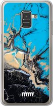 Samsung Galaxy A8 (2018) Hoesje Transparant TPU Case - Blue meets Dark Marble #ffffff