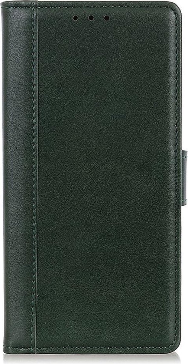 Shop4 - Geschikt voor Samsung Galaxy A11 Hoesje - Wallet Case Grain Groen