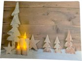 Kerst schilderij met LED verlichting - Kerstboom met kaarsen- Cadeau - Gift - Oud & Nieuw - Christmas - Kerst