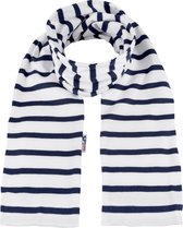 Bretonse streep sjaal Wit met donkerblauwe strepen 15x140cm