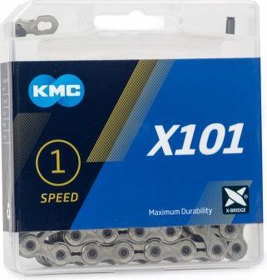 Ketting single speed KMC X101 Silver 112 schakels - zilver — afbeelding 4