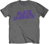 Black Sabbath - Wavy Logo Kinder T-shirt - Kids tm 8 jaar - Grijs